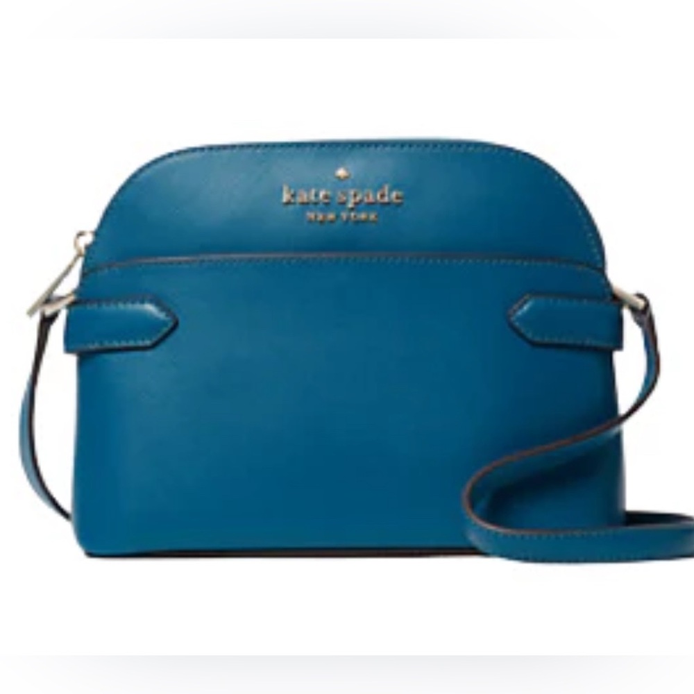 Kate Spade Staci Dome Saffiano Leather Dark Peacock Teal Crossbody Bag - Picture 7 of 7